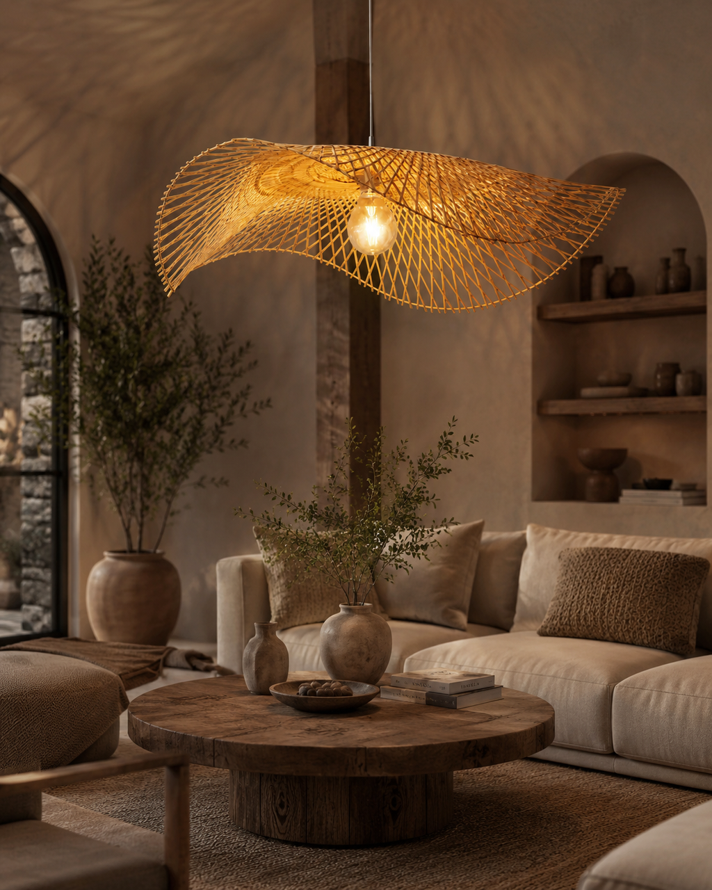 Suspension Design en Bambou–Lustre Ondulé