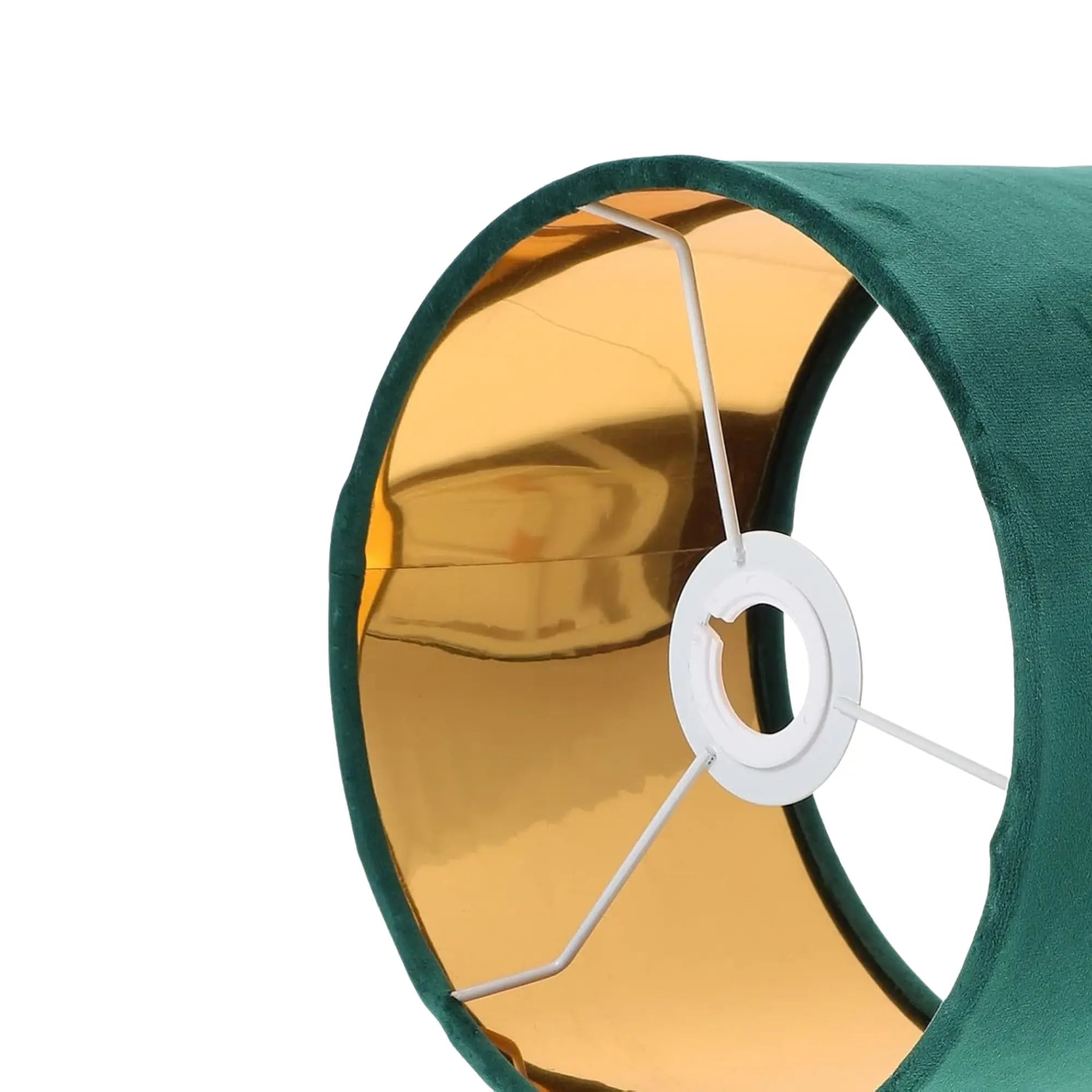 Abat-jour Velours Vert Émeraude – Intérieur Doré Lumyno