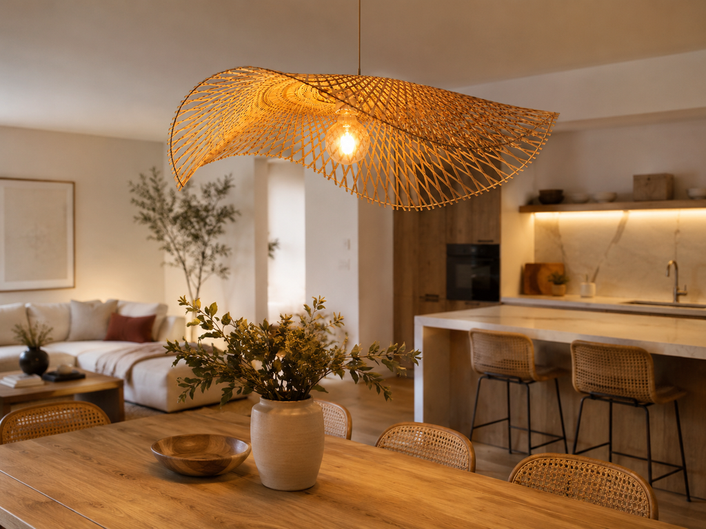 Suspension Design en Bambou–Lustre Ondulé