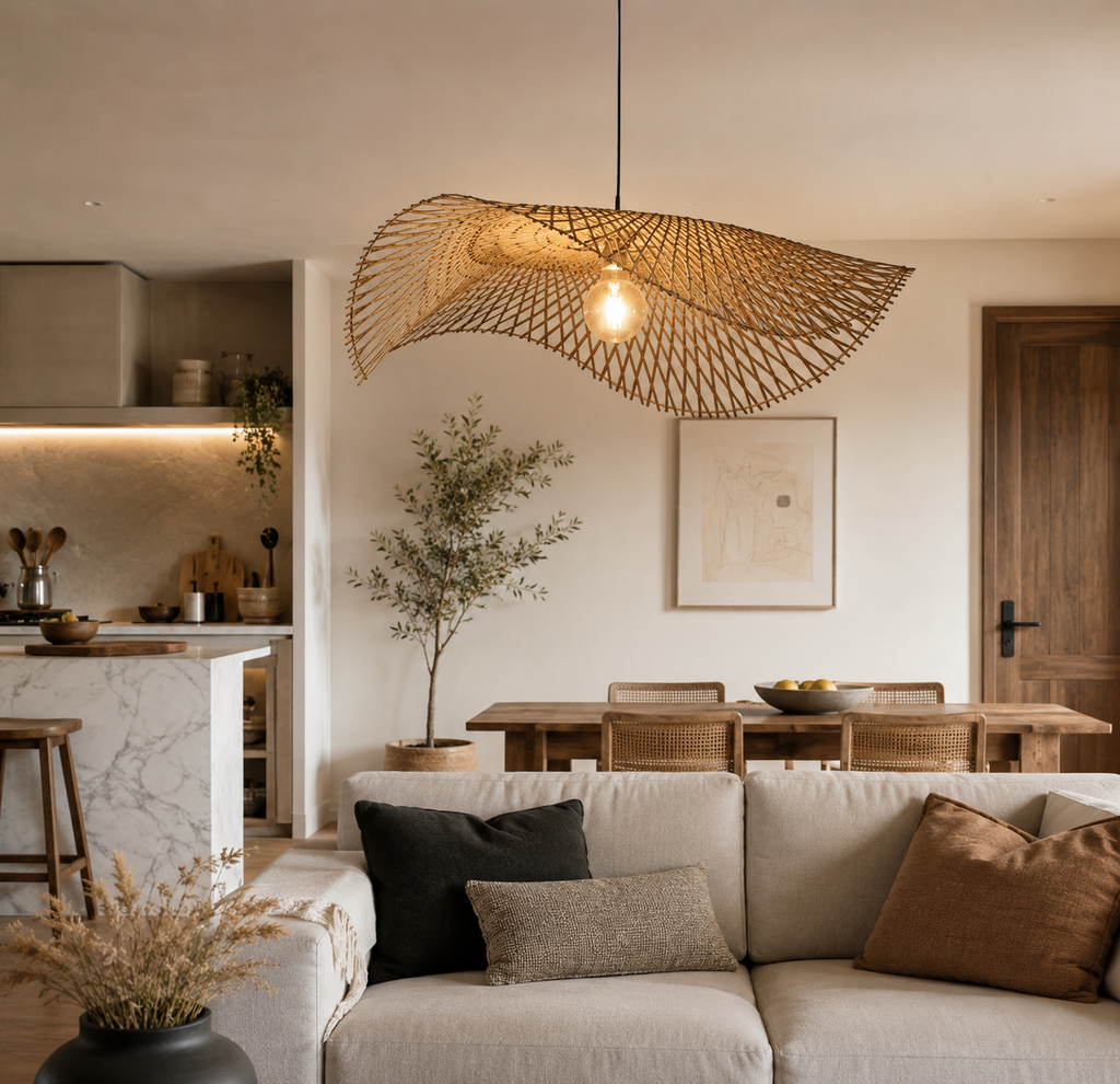 Suspension Design en Bambou–Lustre Ondulé