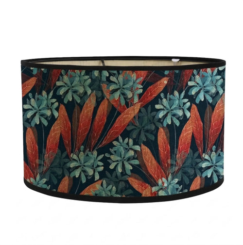 Abat-jour feuillage tropical motif jungle élégant - vue de face