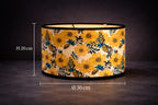 Abat-jour Floral Jaune–Motif Fleurs Vintage Lumyno