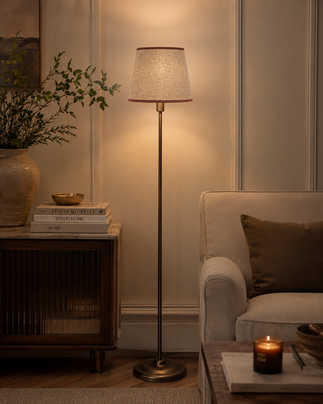 Abat-jour Conique Lin Beige