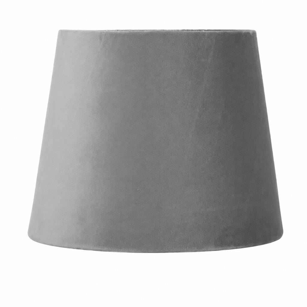 Abat-jour Conique Velours Gris