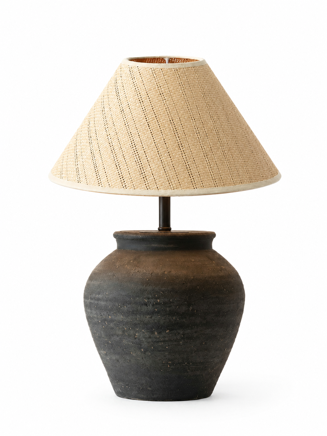 Abat-jour conique tissu beige - Lin