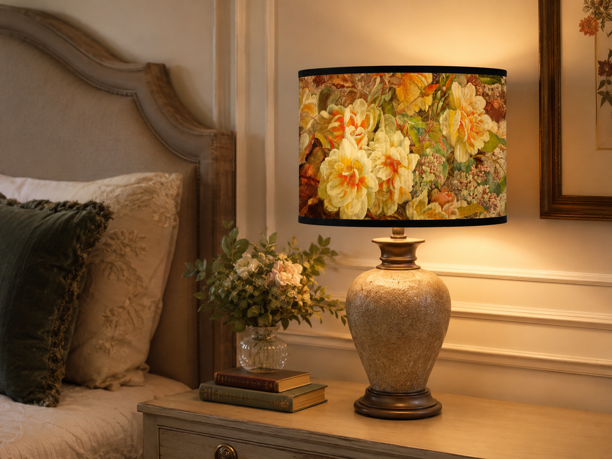 Abat-jour floral roses jaunes - Abeille