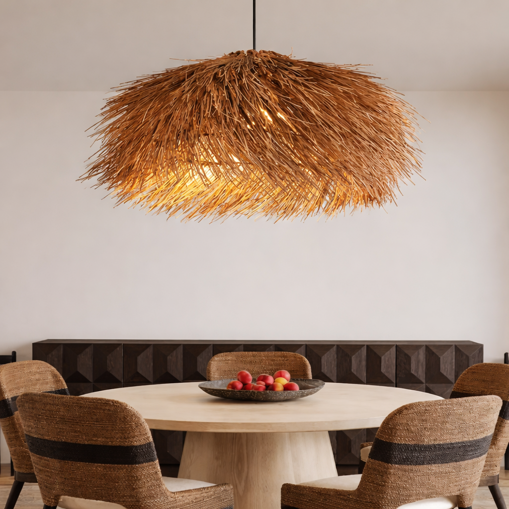 Suspension Paille – Lustre Bohème