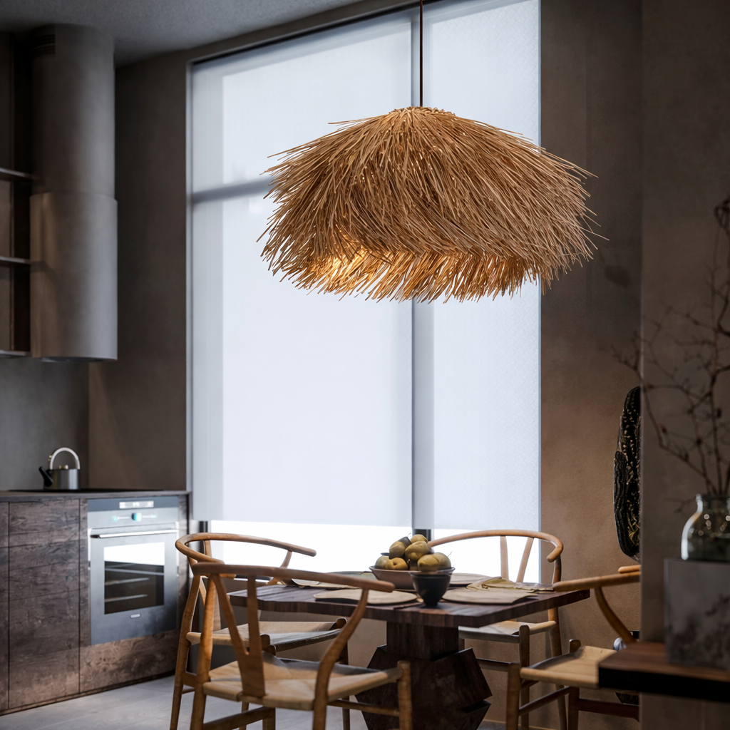 Suspension Paille – Lustre Bohème