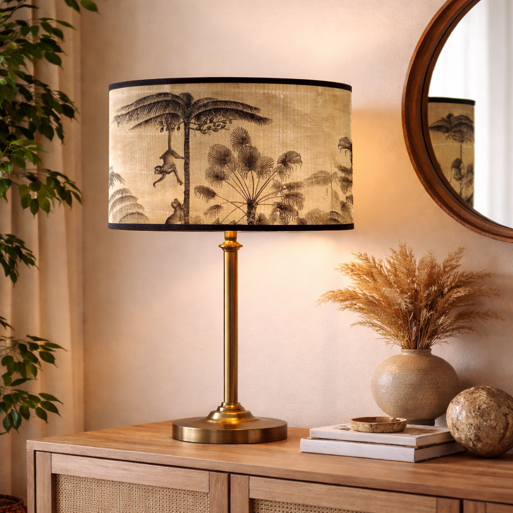 Abat-jour Jungle Singe–Motif Tropical Vintage