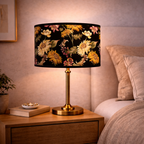 Abat-jour Floral Noir–Motif Tournesols Vintage