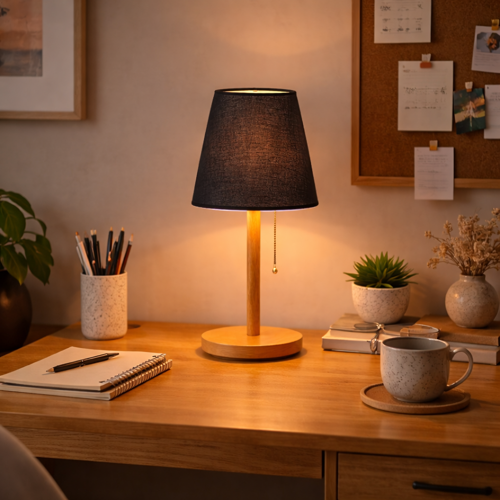 Abat-jour Noir Minimaliste – Design Élégant