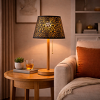 Abat-jour Métal Noir Ajouré – Intérieur Doré
