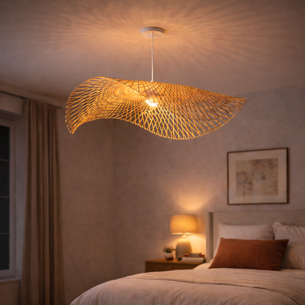 Suspension Design en Bambou–Lustre Ondulé