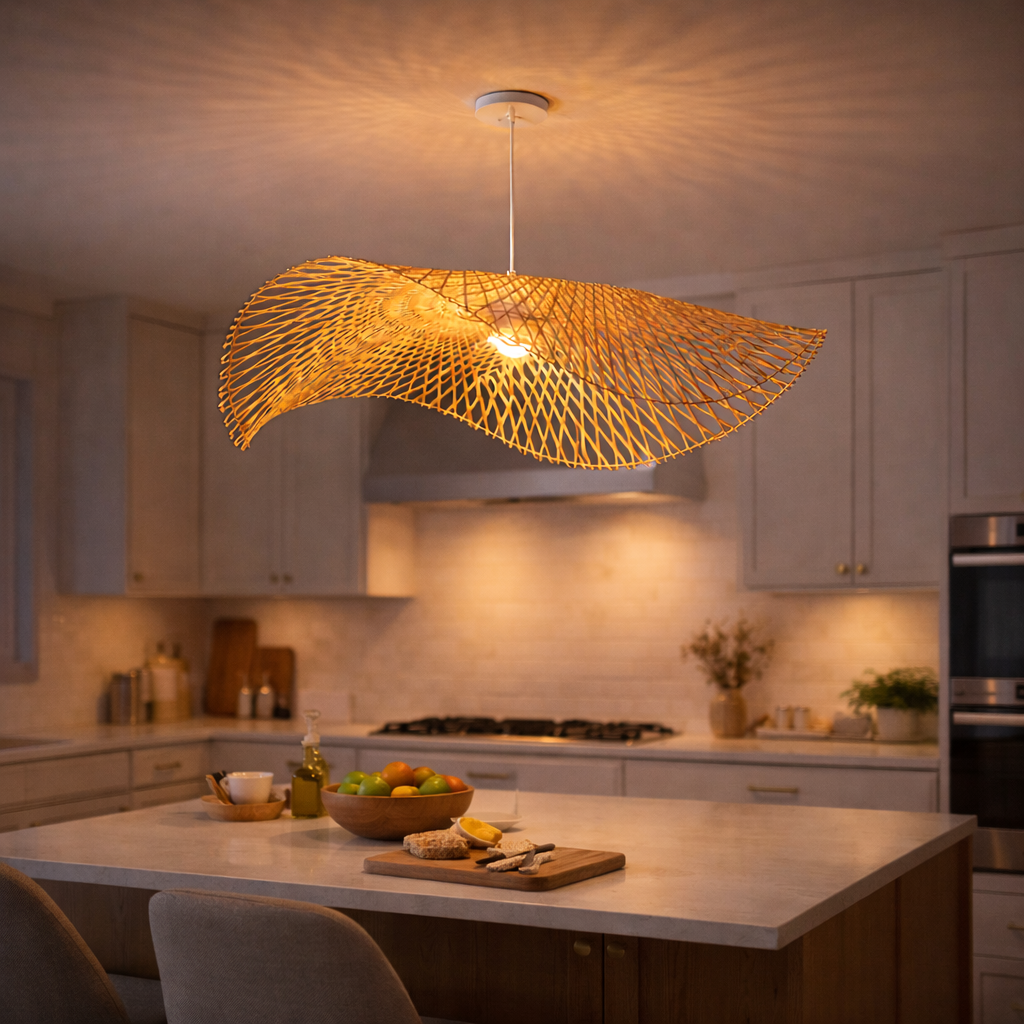 Suspension Design en Bambou–Lustre Ondulé
