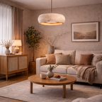 Suspension Effet Pierre – Lustre Minimaliste Beige