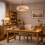 Suspension Effet Pierre – Lustre Minimaliste Beige