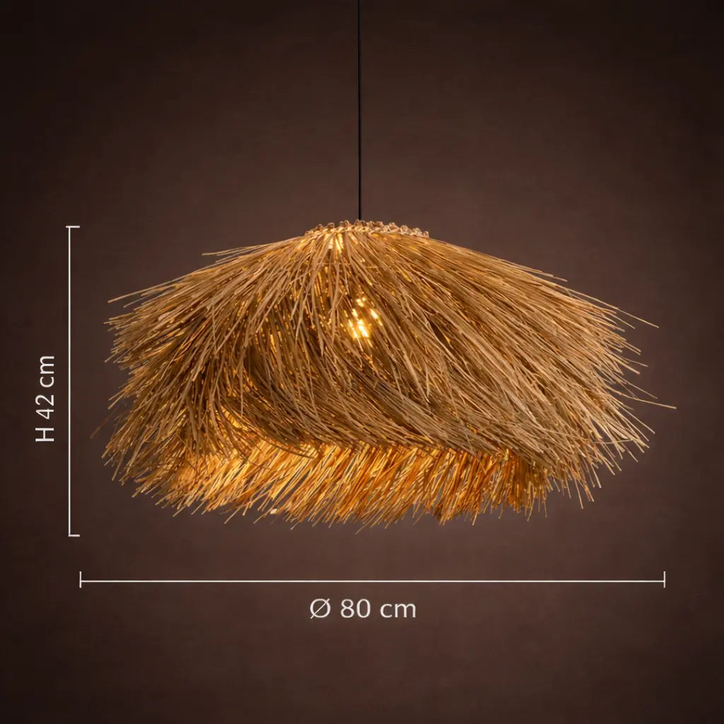 Suspension Paille Naturelle – Lustre Bohème Lumyno