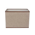 Abat-jour Rectangulaire Lin Beige – Bordure Marron Lumyno