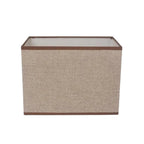 Abat-jour Rectangulaire Lin Beige – Bordure Marron Lumyno