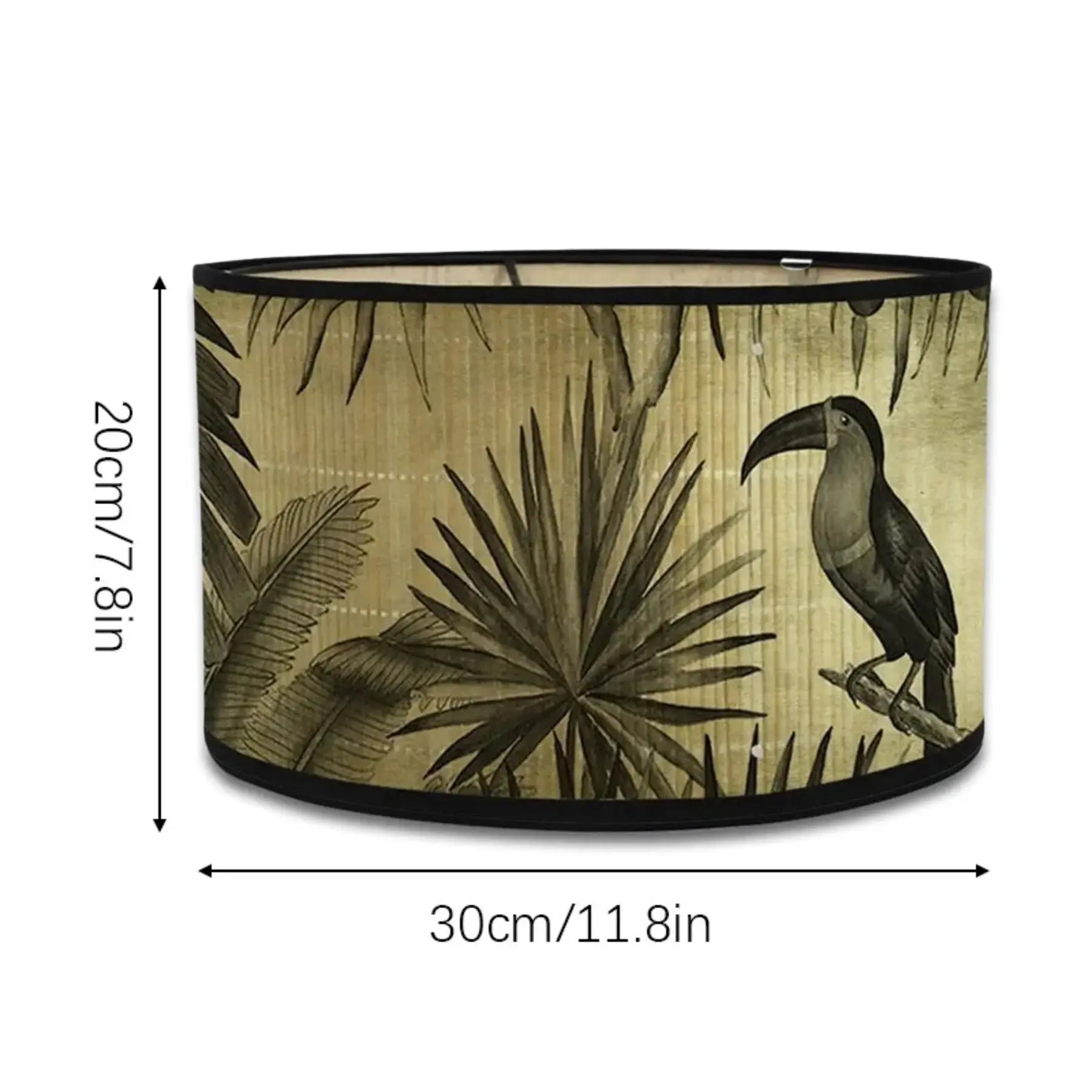 Abat-jour Toucan Jungle – Motif Tropical Vintage Beige Lumyno