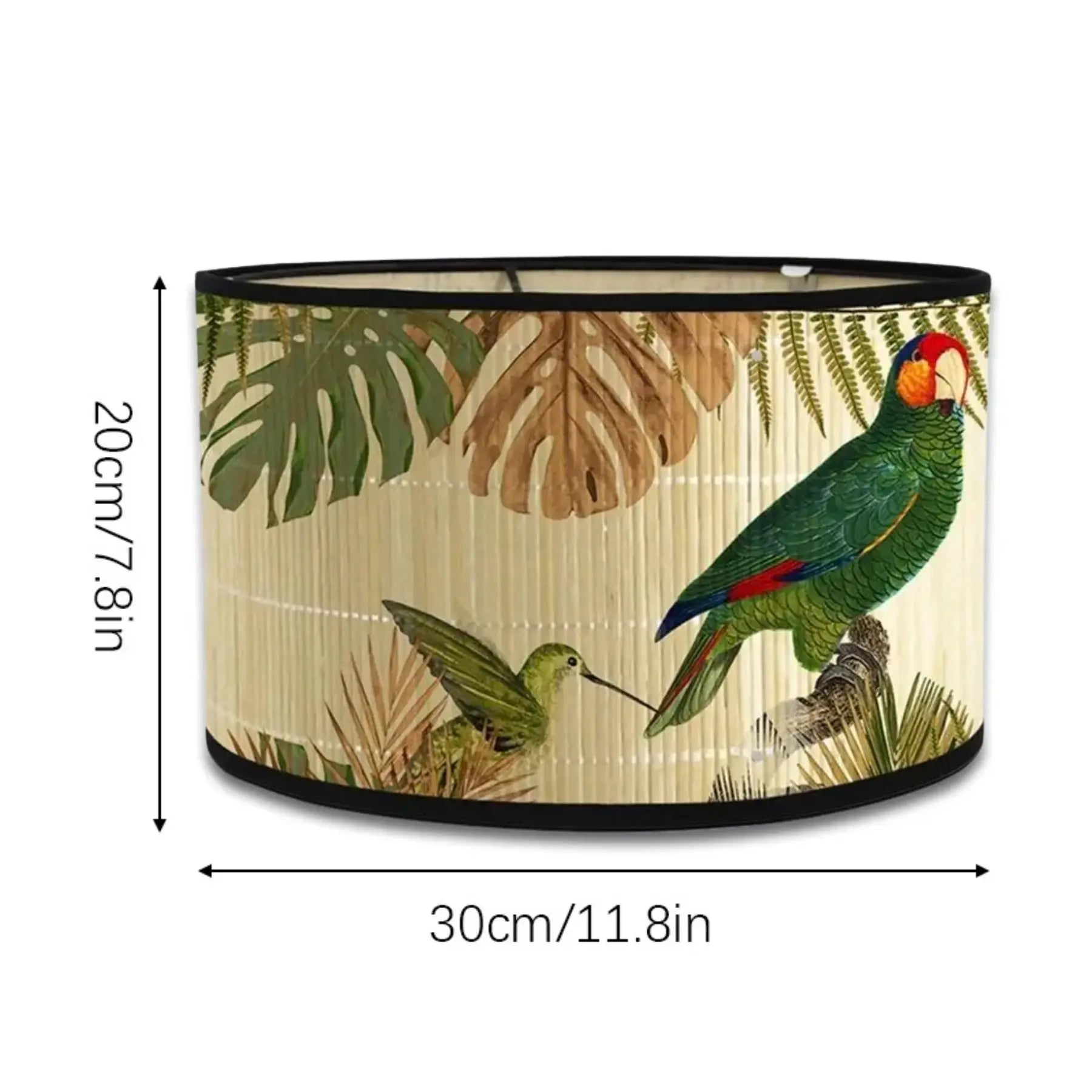 Abat-jour Jungle Perroquet & Colibri – Motif Tropical Naturel Lumyno