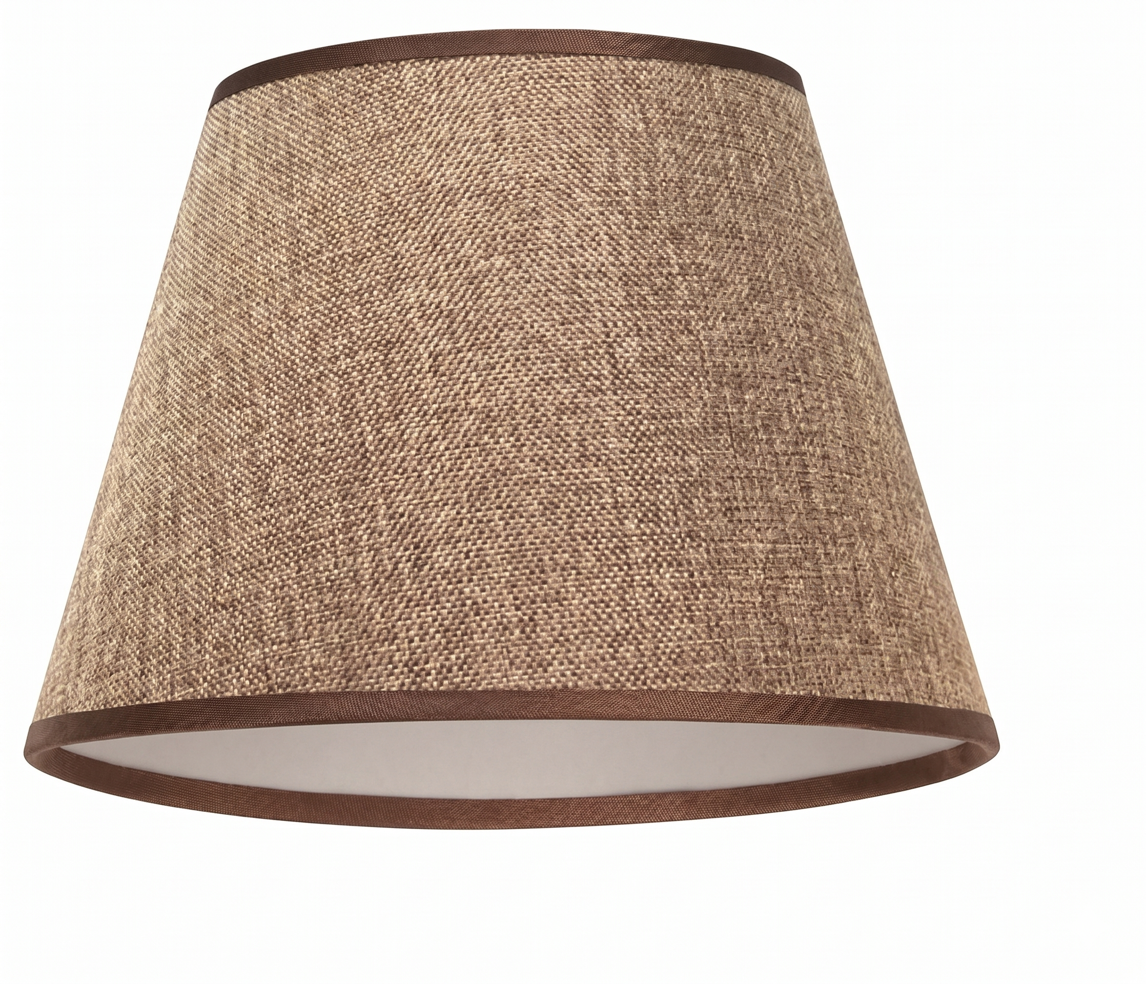 Détail tissu lin marron abat-jour classique