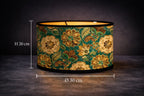 Abat-jour Floral Vintage Vert–Motif Bohème Élégant Lumyno
