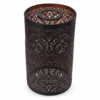Abat-jour cylindrique en fer ajouré bronze - Damas