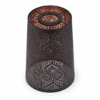 Abat-jour cylindrique en fer ajouré bronze - Damas