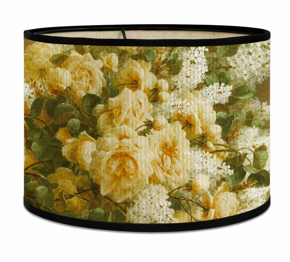 Abat-jour floral roses jaunes et lilas - Capucine