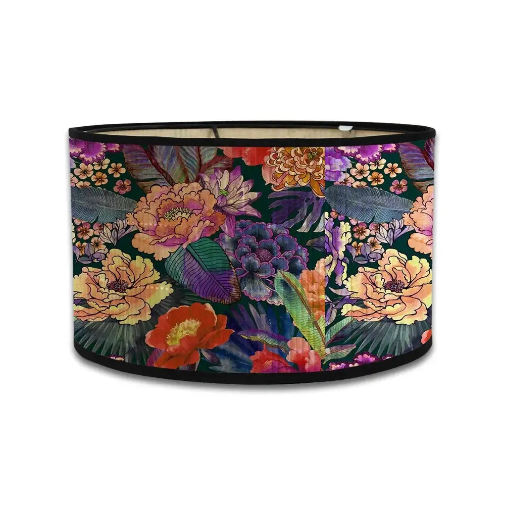 Abat-jour Floral Tropical – Motif Fleurs Colorées Lumyno