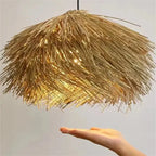 Suspension Paille Naturelle – Lustre Bohème Lumyno