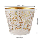 Abat-jour Découpé Blanc & Or – Motif Floral Élégant Lumyno