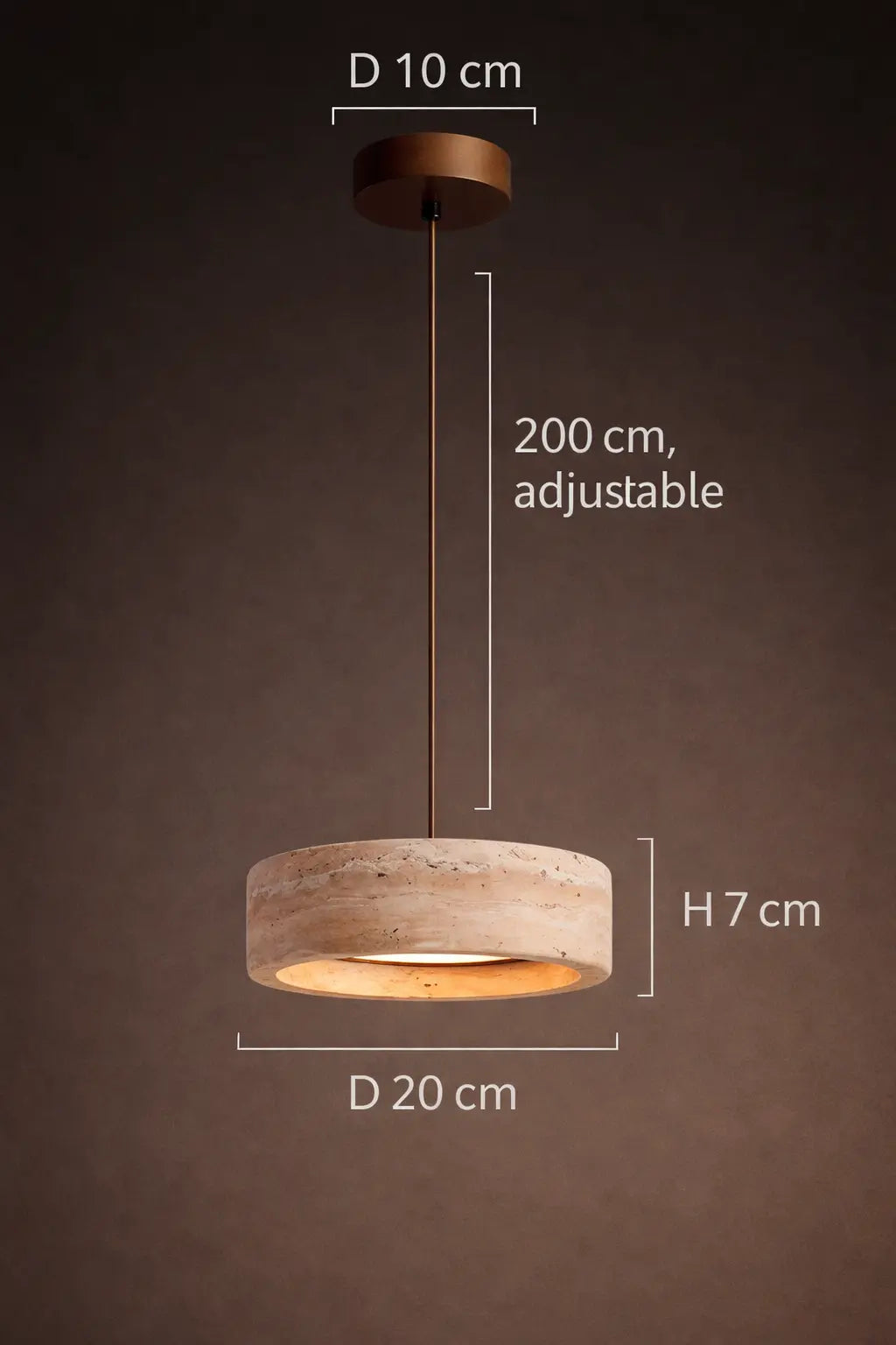 Suspension Pierre Naturelle – Lustre Minimaliste Beige Lumyno