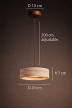 Suspension Pierre Naturelle – Lustre Minimaliste Beige Lumyno