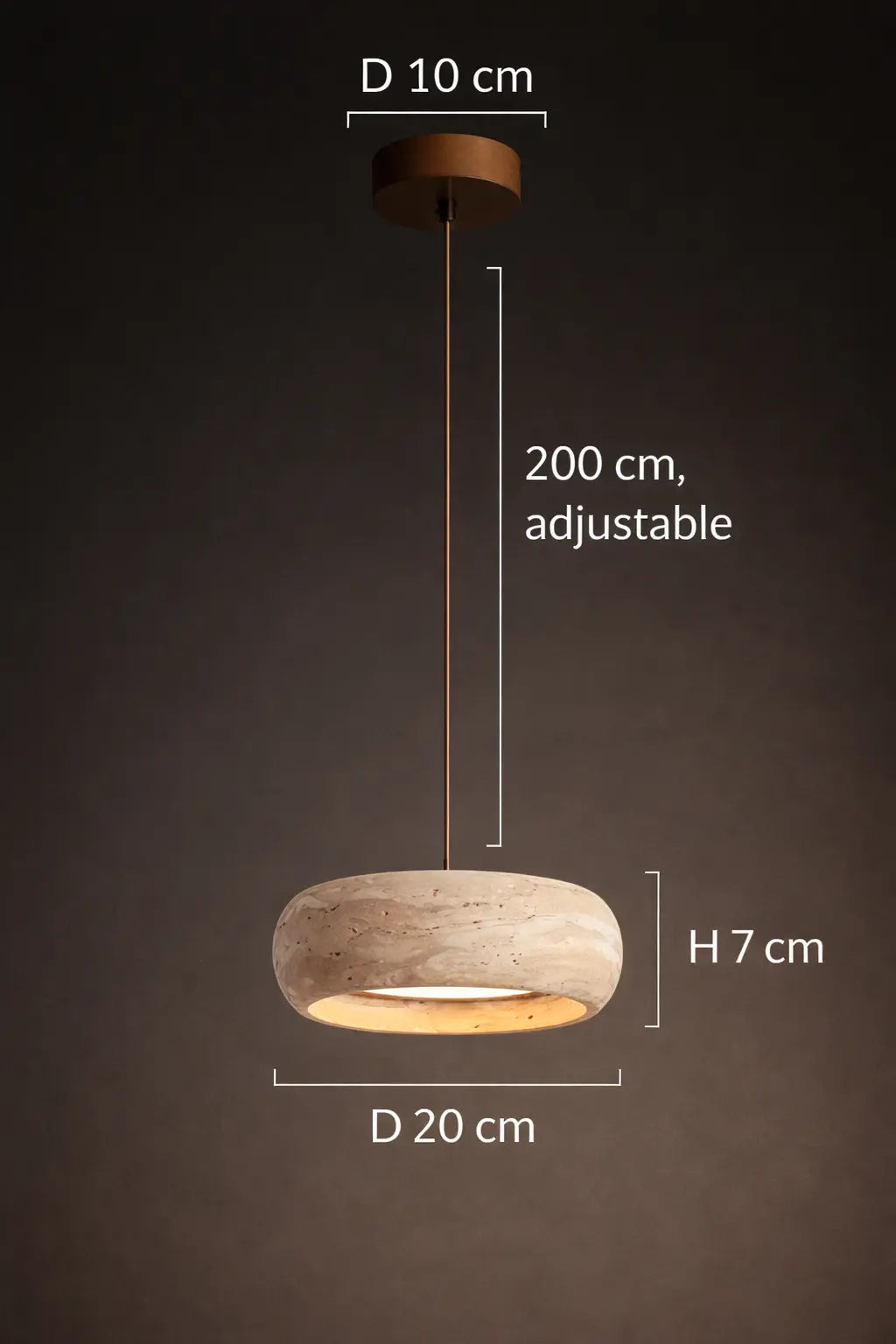 Suspension Pierre Naturelle – Lustre Minimaliste Beige Lumyno
