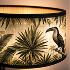 Abat-jour Toucan Jungle – Motif Tropical Vintage Beige Lumyno