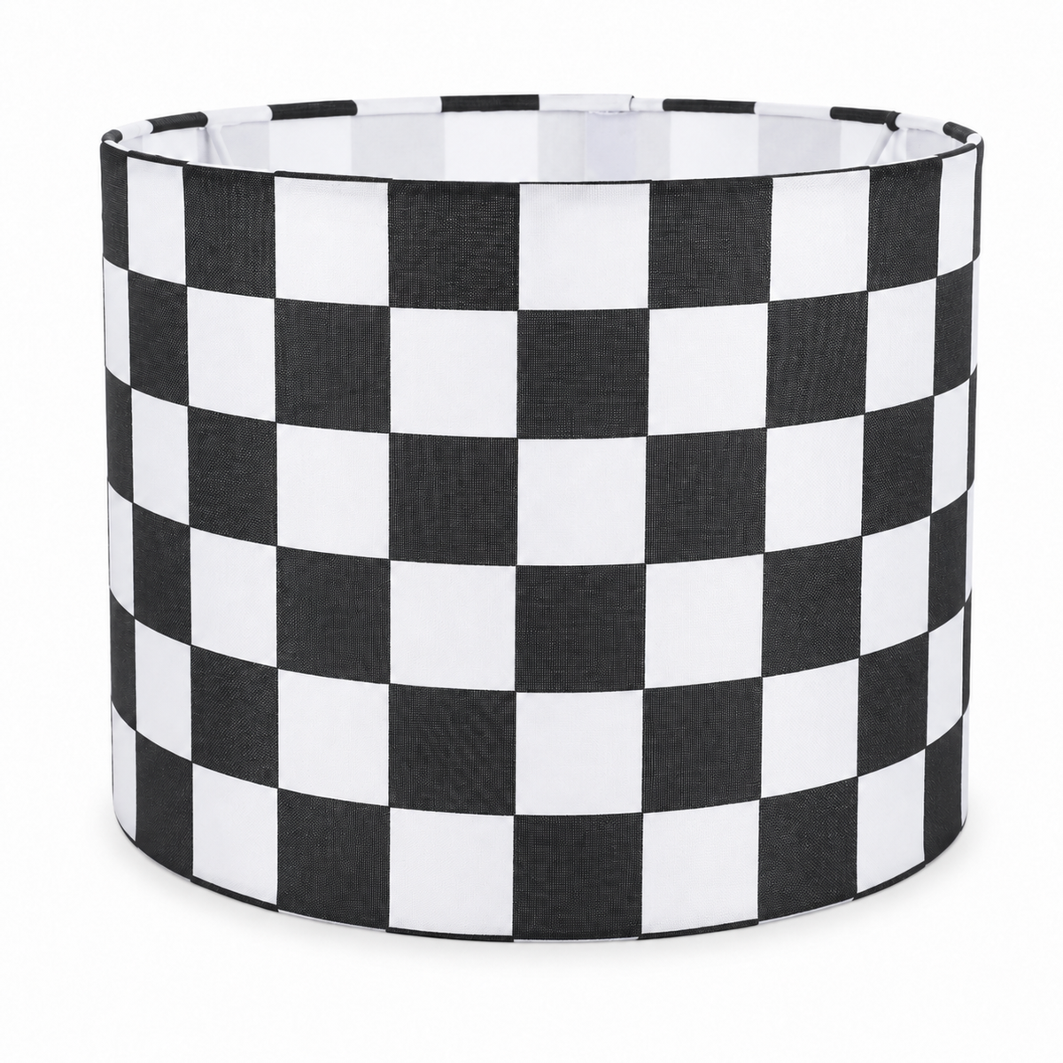Abat-jour en tissu damier noir et blanc - Domino