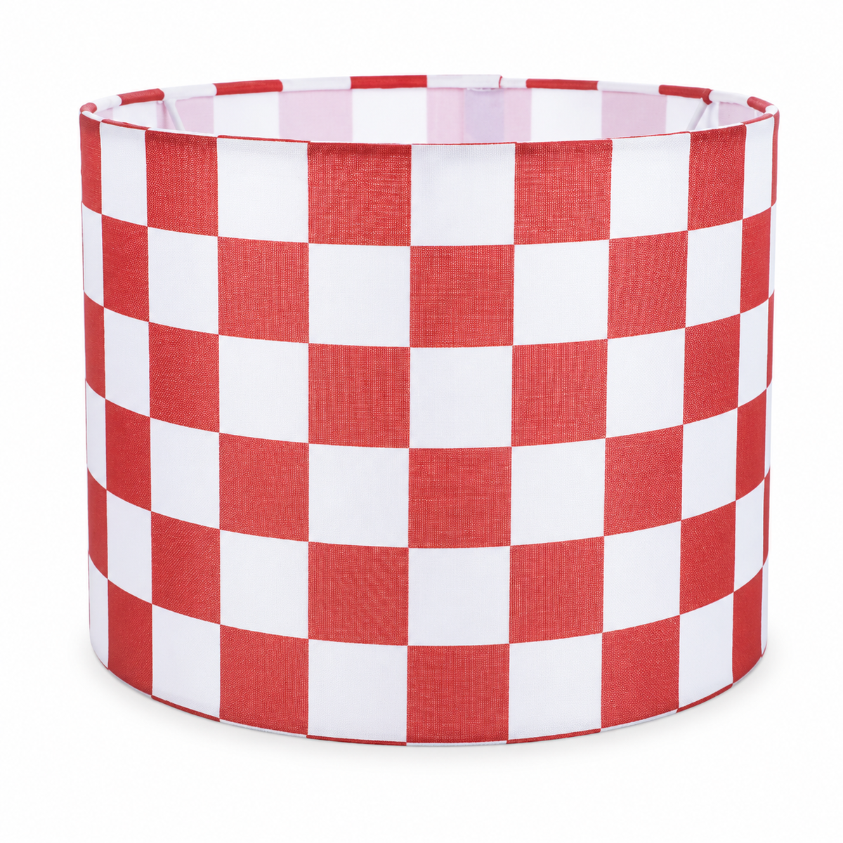 Abat-jour en tissu damier rouge et blanc - Guinguette