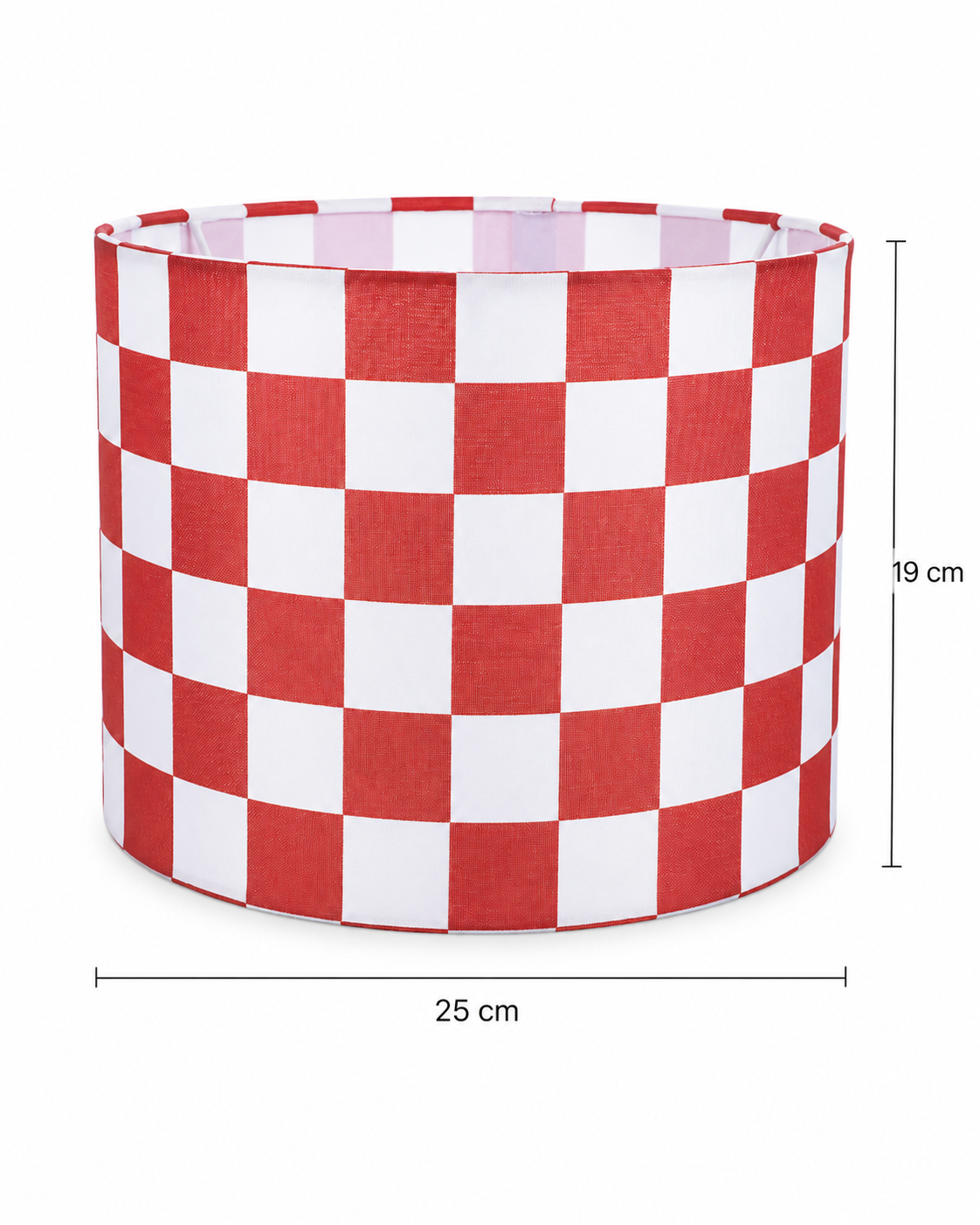 Abat-jour en tissu damier rouge et blanc - Guinguette